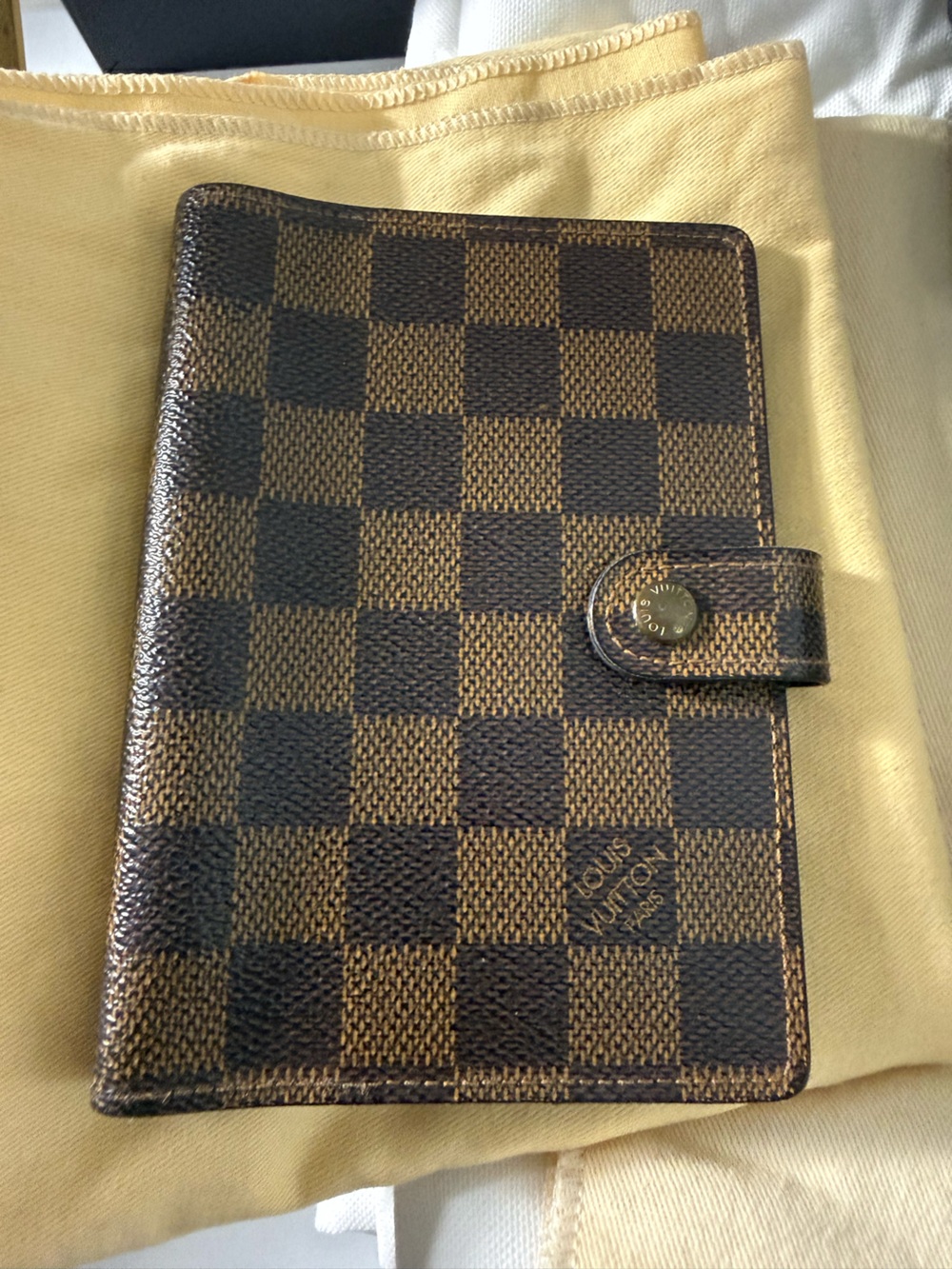 Louis Vuitton Brown Damier Ebene Men’s Wallet Agenda Passport holder unisex